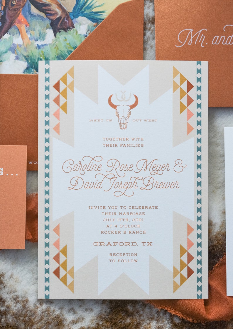 The Wild West Suite: western wedding invitations, cowboy wedding invites, southwestern ranch stationery suite, desert wedding image 7