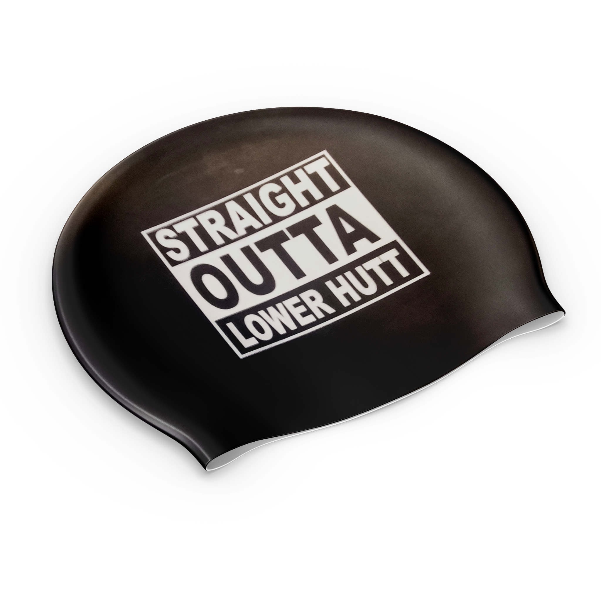 Personalised Silicone Swimming Cap Custom One off for You in Black