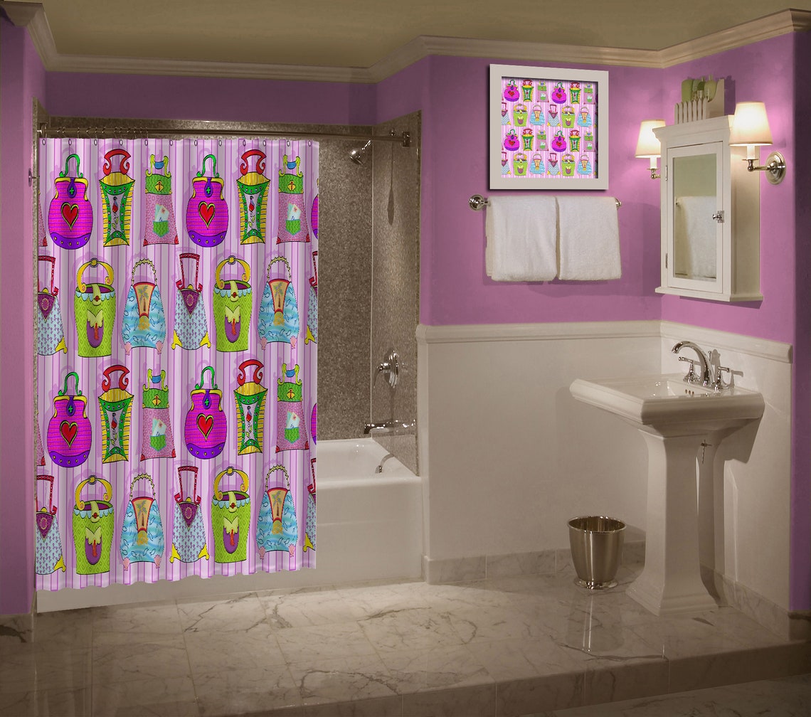 Custom Printed Shower Curtain Featuring A Custom Design of Etsy