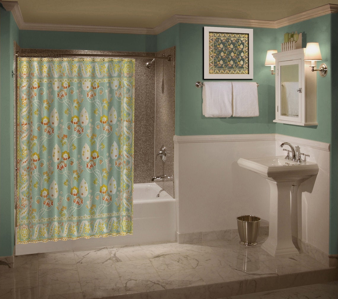 Custom Shower Curtain Featuring a 19th Century Art Nouveau Etsy
