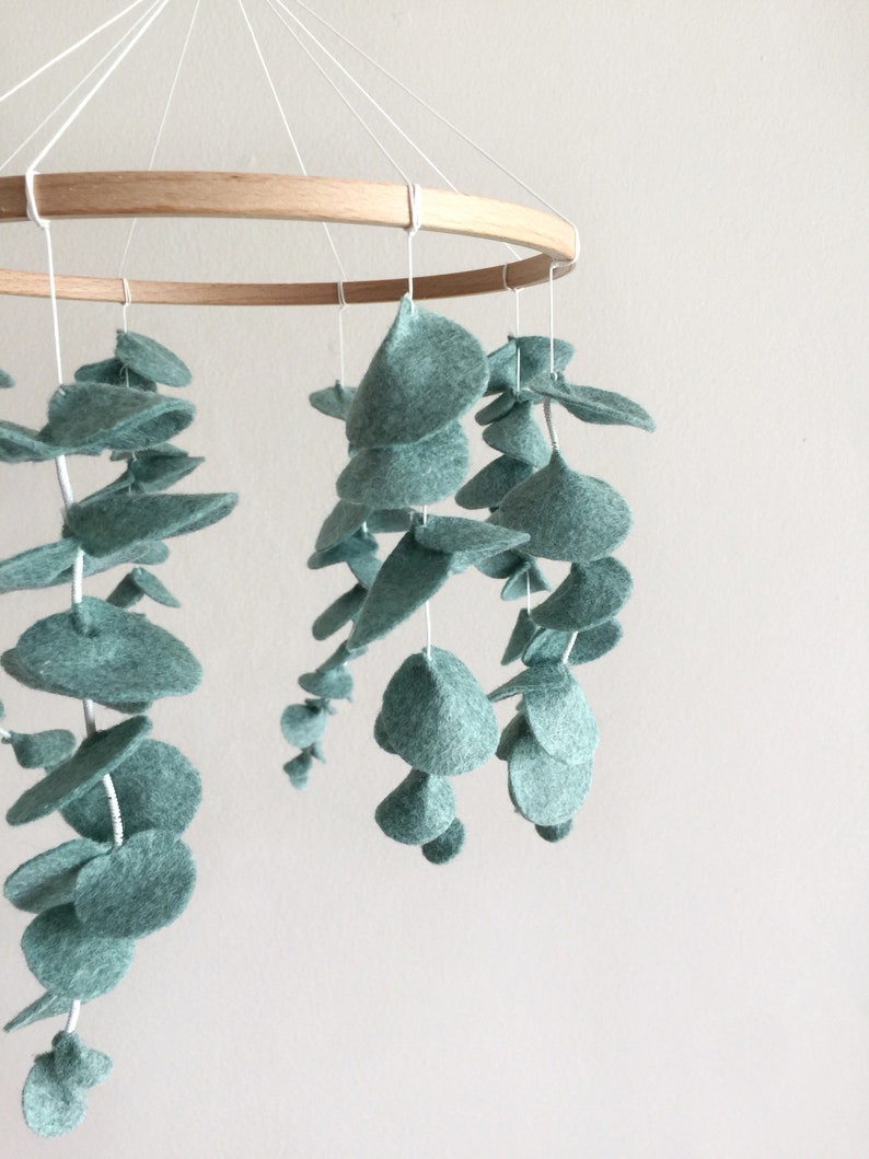 Eucalyptus mobile Felt eucalyptus leaves Baby Crib Mobie Etsy