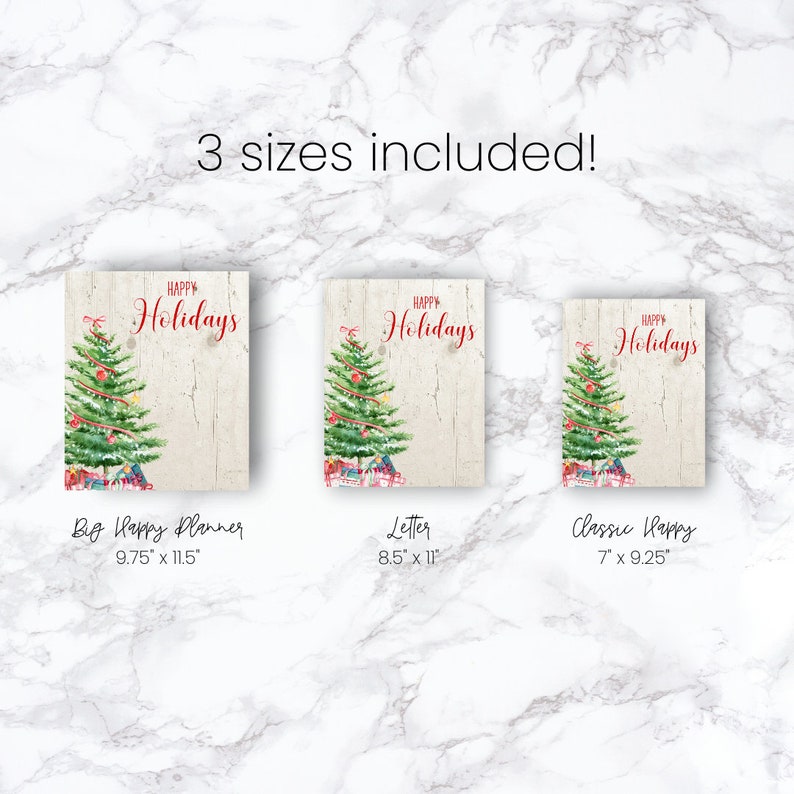 Printable Christmas Tree Classic Happy Planner Cover Set Etsy