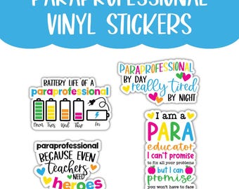 Paraprofessional Vinyl Waterbottle Sticker, Paraprofessional Gift Idea, Waterproof Education Sticker, Teacher Aide Gift, Para Teacher Gift