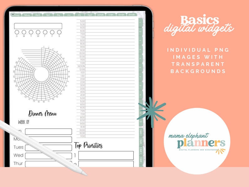 Basic Digital Planner Widgets Habit Tracker Digital Widgets Etsy