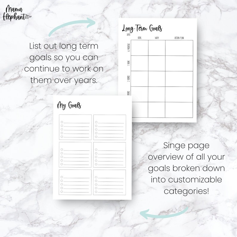 Goal Setting Digital Planner Inserts Goal Planning Goodnotes Etsy
