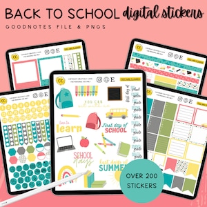 Back to School Digital Planner Stickers, School Time Stickers, GoodNotes Stickerbook, Android Planner Stickers, Mom Planner Stickers