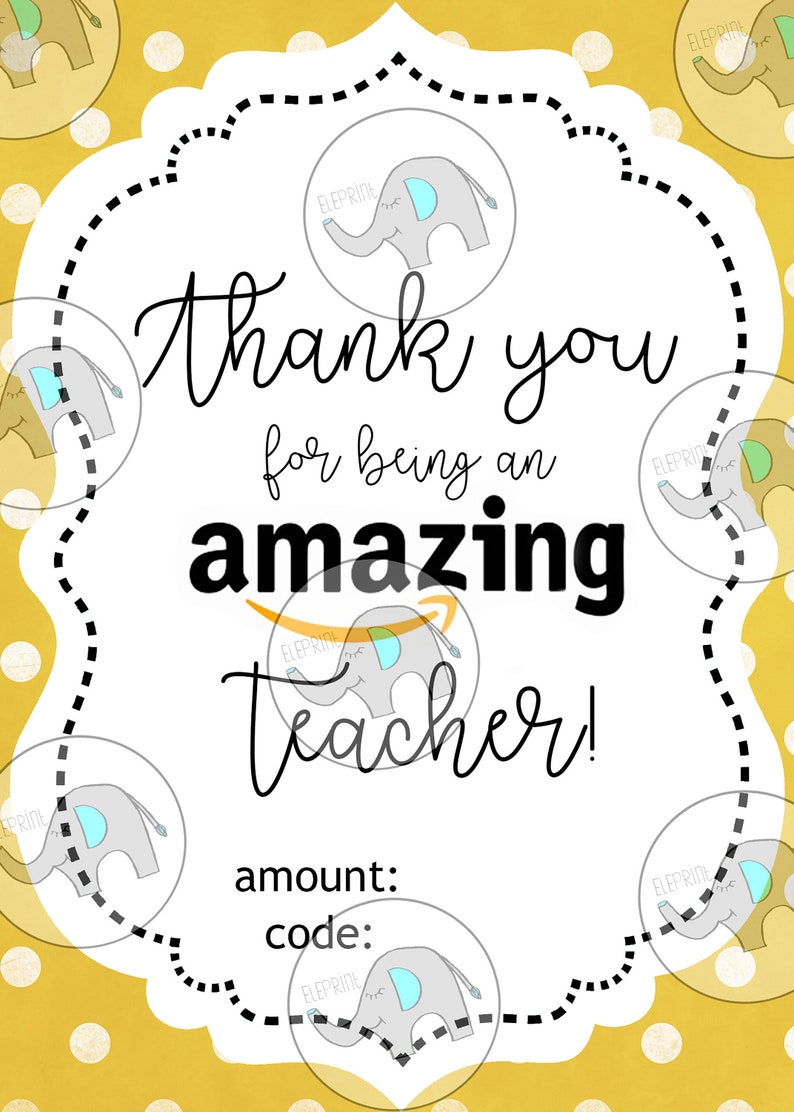Virtual Amazon Teacher Appreciation Gift Amazon Gift Card | Etsy