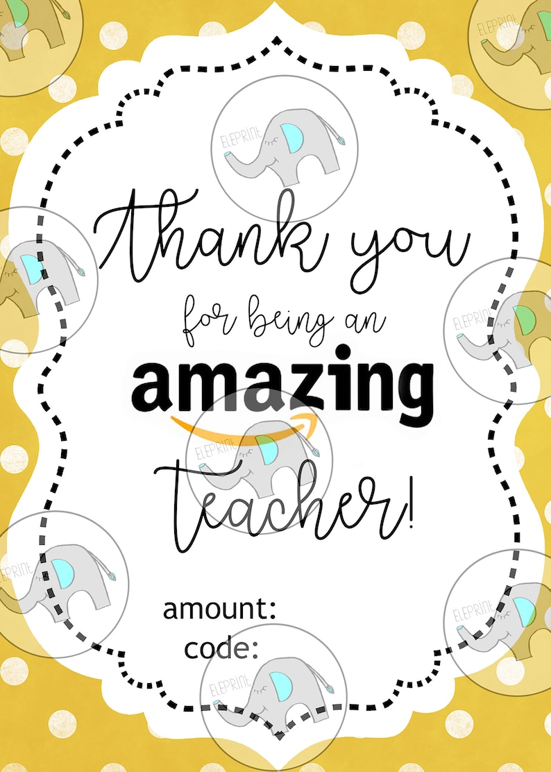 Virtual Amazon Teacher Appreciation Gift Amazon Gift Card | Etsy