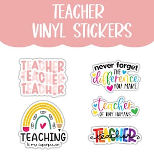 Teacher Waterproof Vinyl Stickers, Teacher Gift Idea, Teacher Appreciation Gift, Educator Vinyl Stickers, Teaching is Superpower