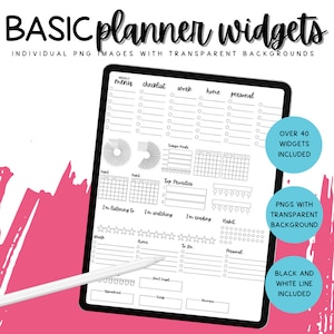 Basic Digital Planner Widgets, Habit Tracker Digital Widgets, Tracker Stickers, Digital Planner Tracker Widgets
