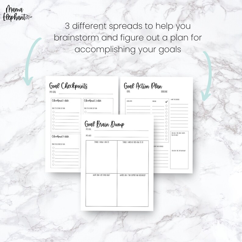 Goal Setting Digital Planner Inserts Goal Planning Goodnotes Etsy