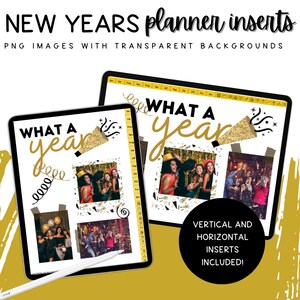 New Years Eve Digital Planner Insert, NYE Memory Planning, New Years Scrapbook Template, 2024 Memory Template, Memory Digital Planner