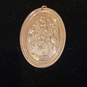 Two Turtle Doves Towle Sterling Christmas Ornament 1972