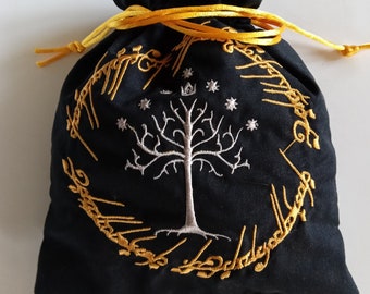 White Tree surrounded by Elvish script