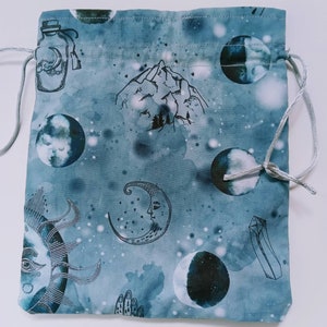 Planet Tarot Bag/Rune Pouch/ Crystal Bag/ Dice/Drawstring