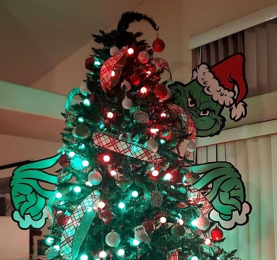 Topper de árbol de Navidad Grinch de madera - Etsy España Topper de árbol de Navidad Grinch de madera - Etsy España