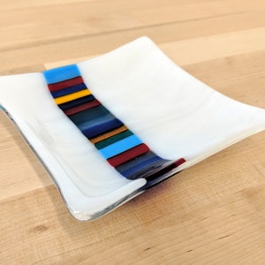 Fused Glass Soap Dish with Color Bar