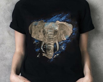 T-shirt peint à la main Elephant Lovers