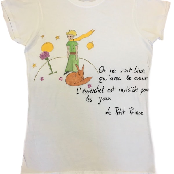 Camiseta pintada a mano Le Petit Prince