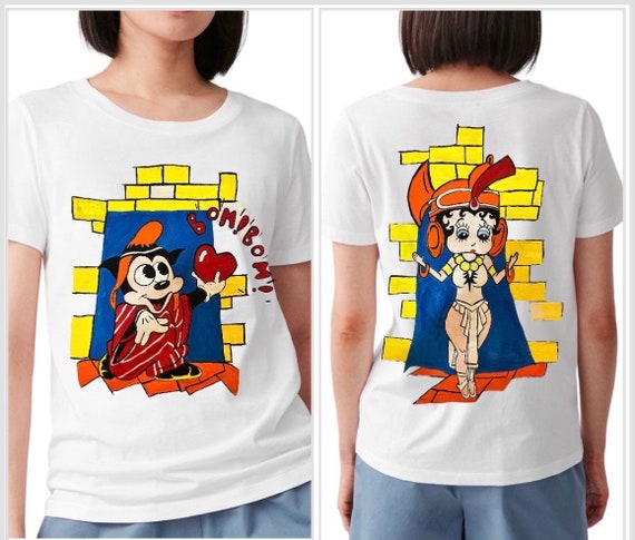Camiseta sin mangas de Freddie Mercury pintada a mano Diseno de Betty Boop En vivo en Wembley 86 Etsy Mexico