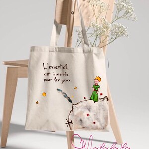 Little Prince Hand-Painted Tote Bag - Literary Art, Unique Gift