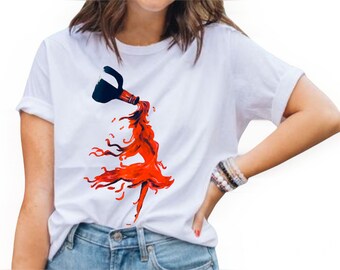 Hand-Painted t-shirt Red Wine