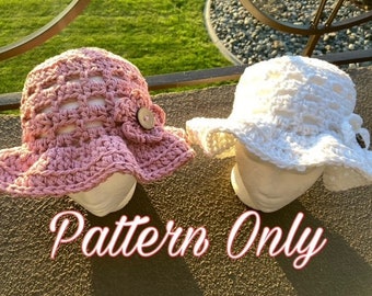 Happy Days Sun Hat, Crochet Pattern ONLY