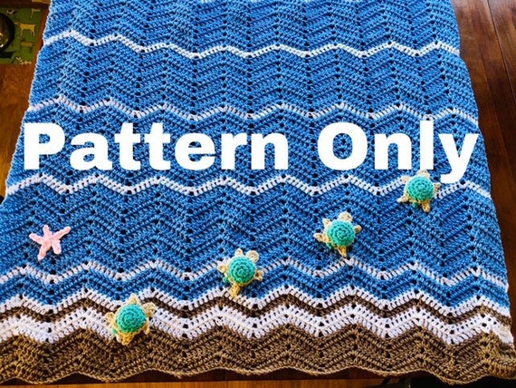 Sea Turtle Baby Blanket Crochet Pattern ONLY