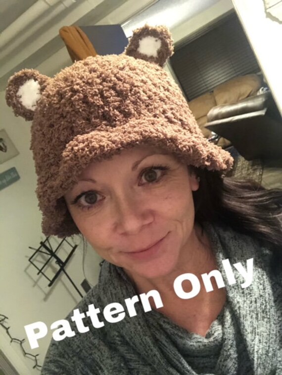 Fuzzy Wuzzy Bear Bucket Hat Crochet 