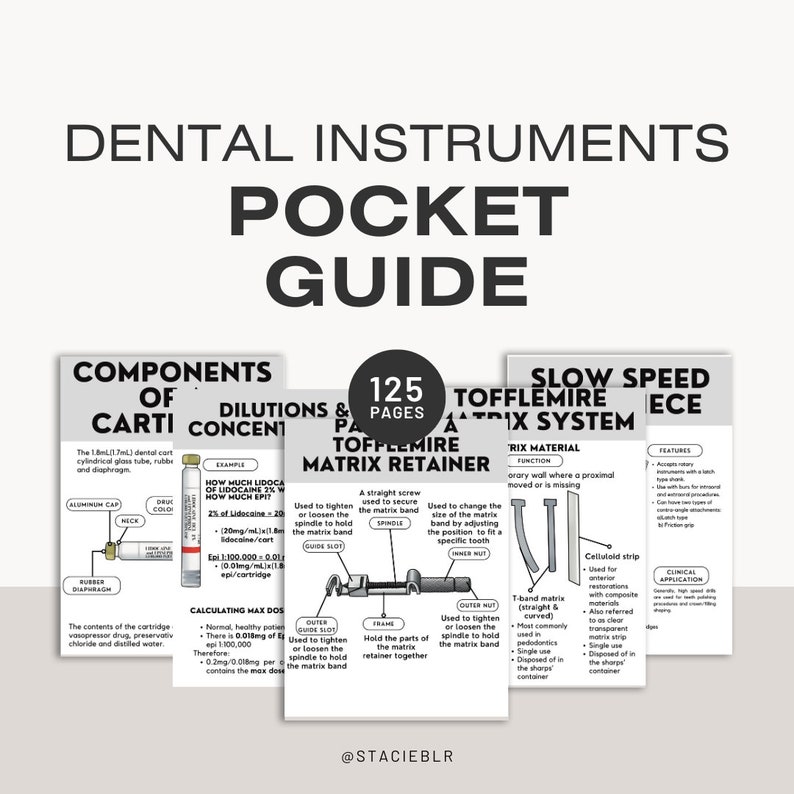 Dental Instruments Chapter 1 Basic Instruments Pocket Guide Etsy
