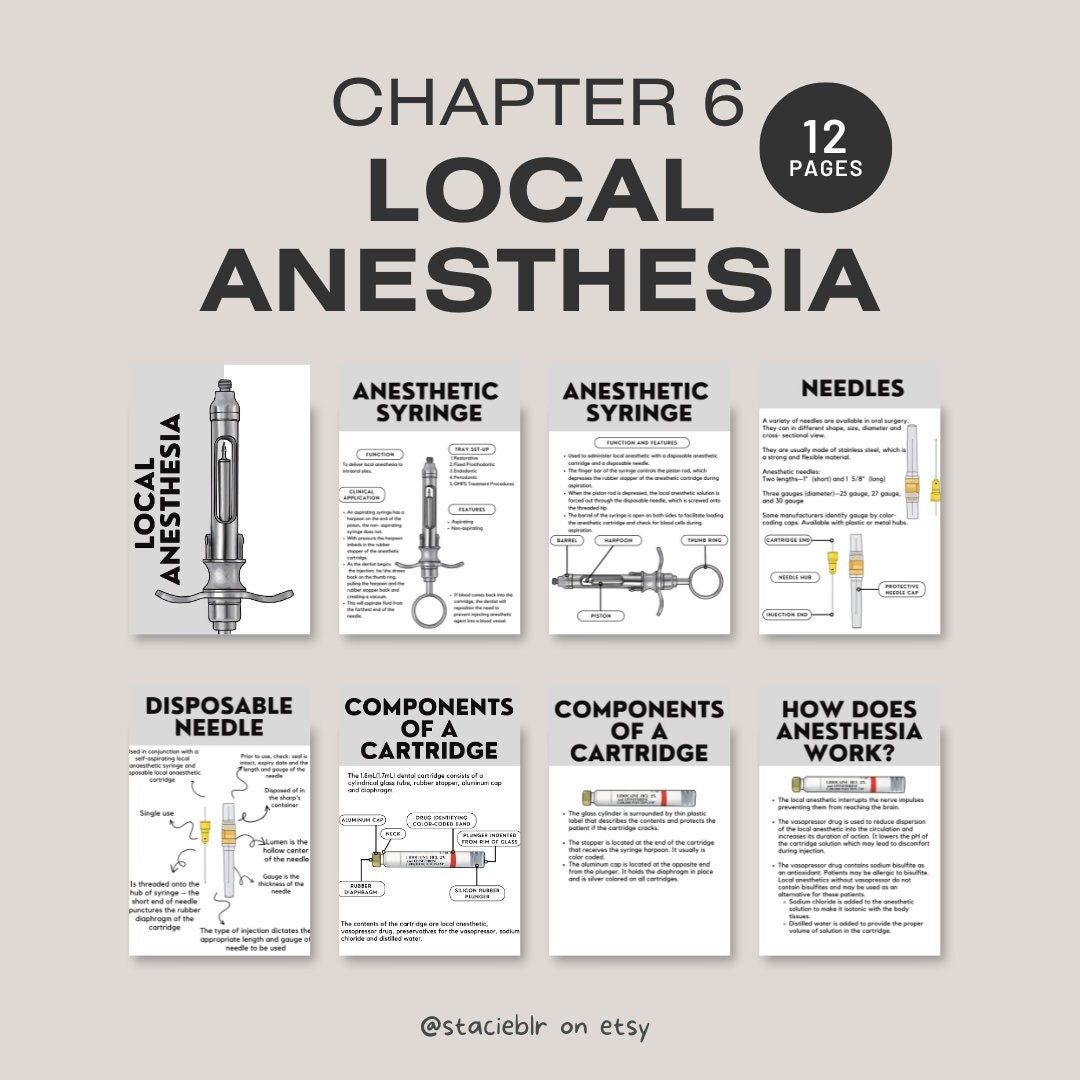 Dental Instruments Chapter 6 Local Anesthesia Pocket Guide Etsy