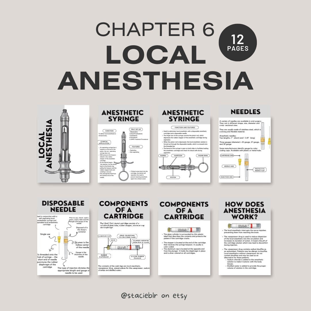 Dental Instruments Chapter 6 Local Anesthesia Pocket Guide Etsy