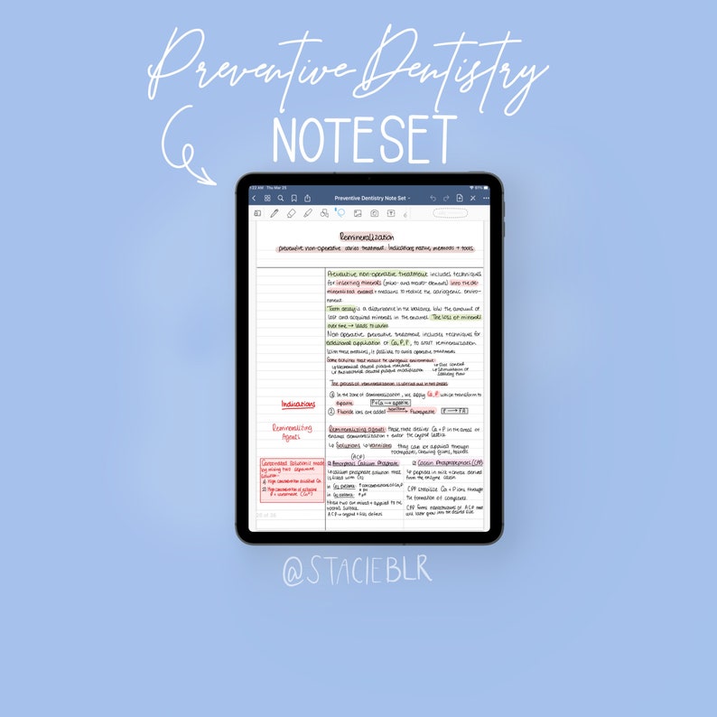 Preventive Dentistry & Oral Hygiene Note Set Etsy