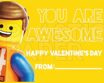 The Second Part You Are Awesome Valentine Card 4X (3.5in X 4.55in): Construction Worker