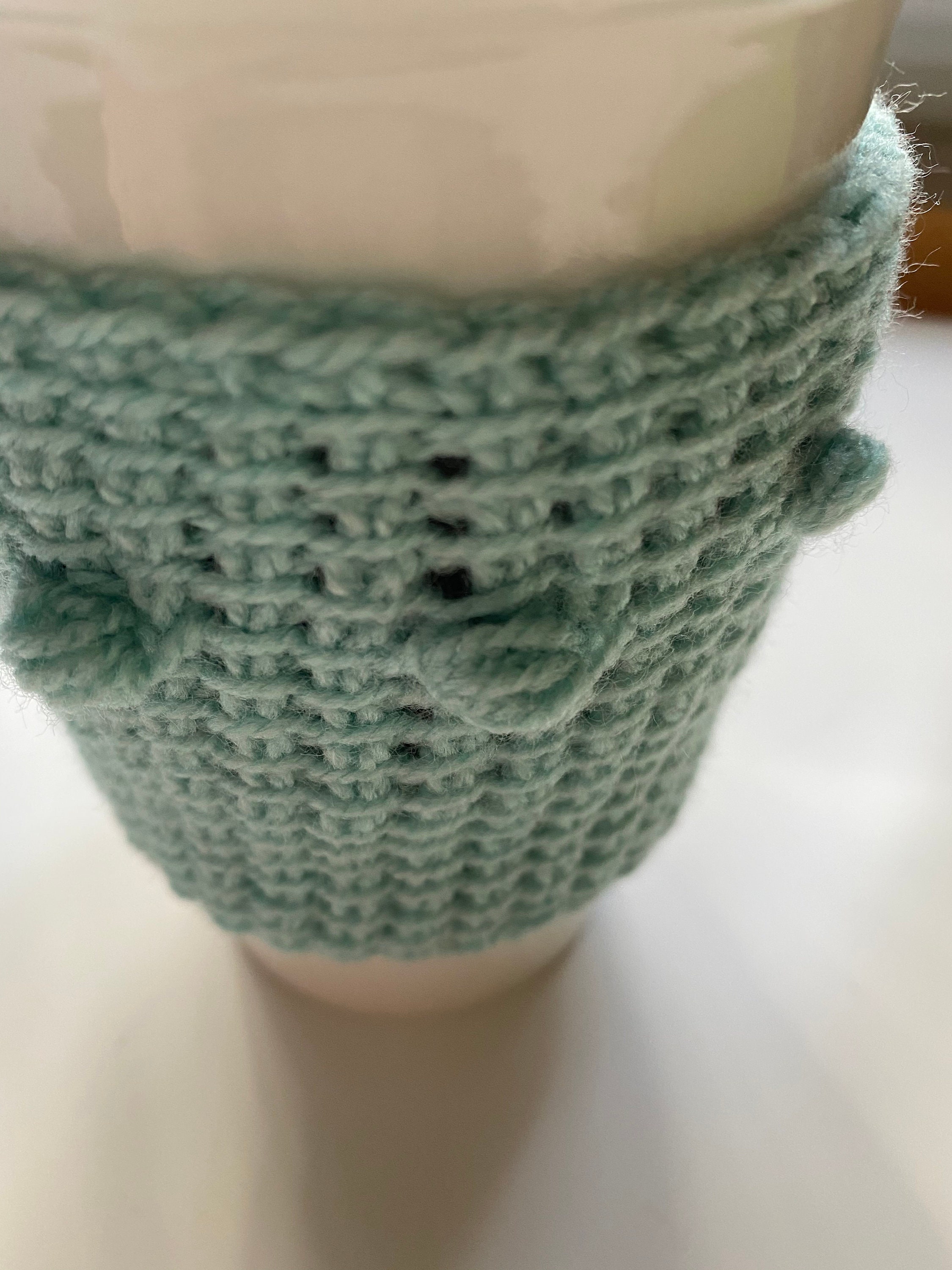 Ornament Crochet Cup Warmer/cup Cuff Mint Crocheted Etsy