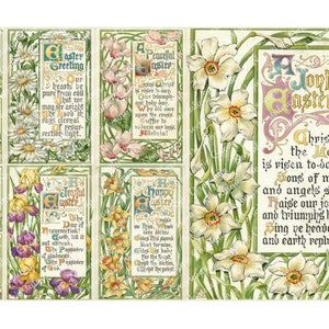 Etiquetas de Pascua vintage digitales victorianas IMPRIMIBLES Efímeras religiosas/cristianas/sagradas/de Jesús/cruces Bordes florales/Tarjetas de diario Collage DESCARGAR