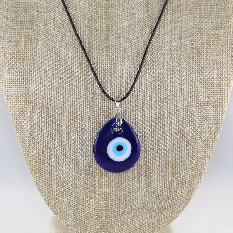 Glass Evil Eye Necklace, Turkey Kabbalah Necklace, Protection Necklace, Evil Eye Charm Necklace, Layering Necklace, Bridesmaids Gift 