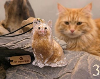 Anhänger Katzenform durchsichtig zum Selberfüllen mit dem Fell der eigenen Katze kleine Urne