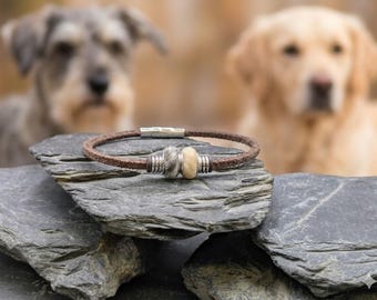 Armband, Miniperlen gefüllt mit Haaren, Fell, Hund, Katze, Haustiere, Asche, Mann, Andenken, Geschenk, Tierhaarschmuck