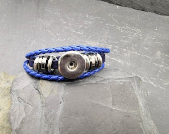 Snap bracelet in various colors, chunk, snap fastener, interchangeable jewelry, 18 mm button