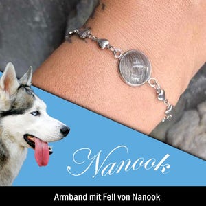 Armband Edelstahl,  Ascheschmuck, Fell, Tierhaarschmuck, Urnenschmuck