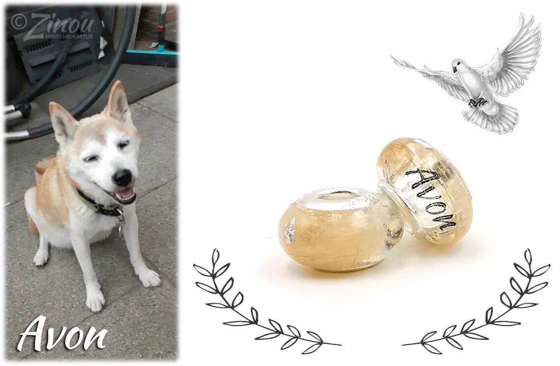 16mm Perle mit Name und Asche Haare Fell vom Haustier Hund Etsy