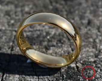Bishilin 6MM Stainless Steel Gold Plated Classic Wedding Band Promise Rings Bishilin 6MM Stainless Steel Gold Plated Classic Wedding Band Promise Rings