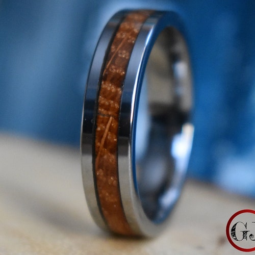Whiskey shops Barrel 6mm Tungsten Ring, Mens Ring, Mens Wedding Band