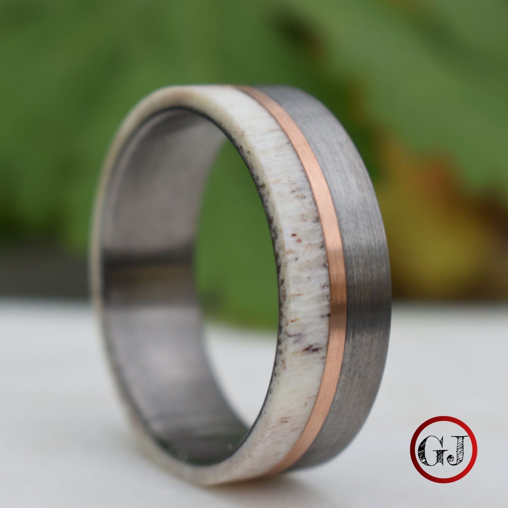 White gold shop antler ring