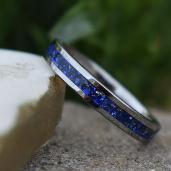 Tungsten and sapphire best sale ring