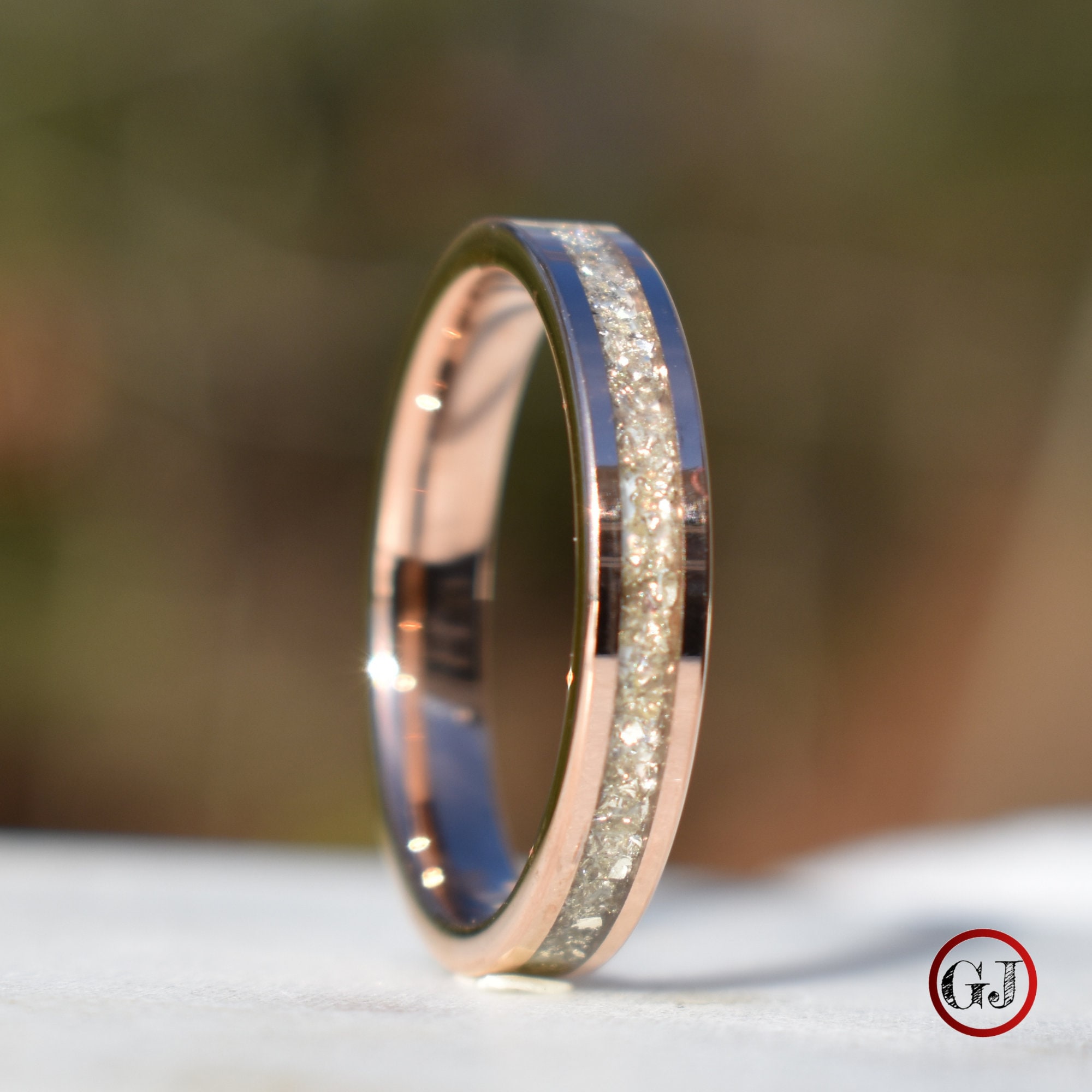 Rose gold and silver wedding best sale band
