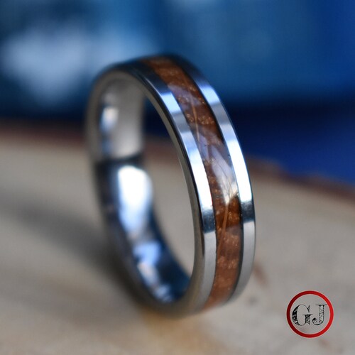 Whiskey shops Barrel 6mm Tungsten Ring, Mens Ring, Mens Wedding Band