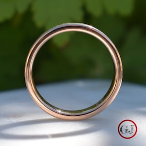 Tungsten Rose Gold Ring Crushed White Opal Wedding Band, Womens Ring, Womens Wedding Band image 2