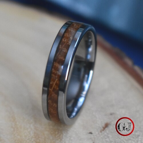 Whiskey shops Barrel 6mm Tungsten Ring, Mens Ring, Mens Wedding Band